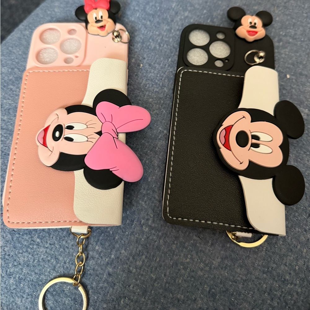 Disney Mickey and Minnie Mouse iPhone 13 Pro Cases - Pink and Black NWOT